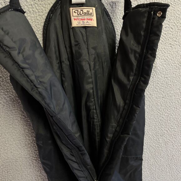 Walls Blizzard Pruf Bib Overalls Men Medium Black Insulated Ski Snow Y2K VIntage - Picture 7 of 16